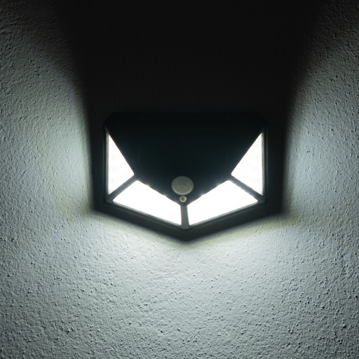 HALOGÉNOVÁ LED SOLARNÁ LAMPA, SÚMRAK POHYBOVÝ SENZOR, ZÁHRADNÁ FASÁDA