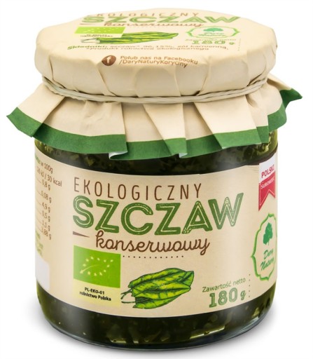 Šťovík eko konzervovaný 180g - Dary Natury