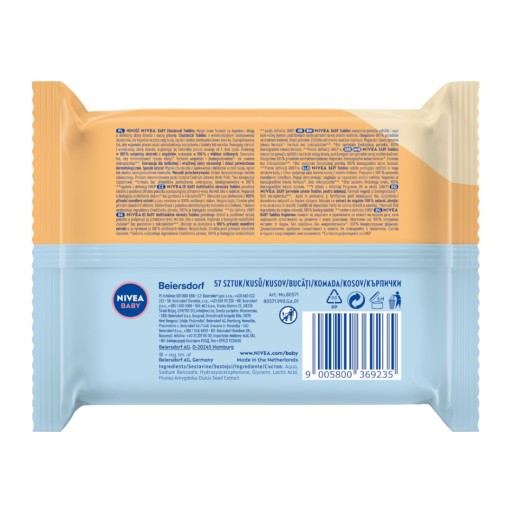 NIVEA Baby Toddies biologicky odbúrateľné obrúsky 57 ks
