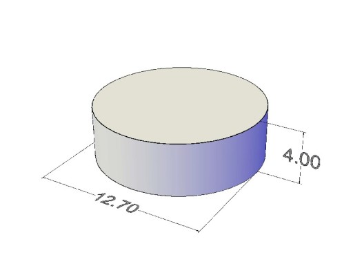 Valcový neodymový magnet MW 12,7x4 N38