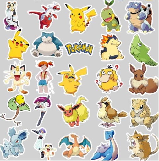 Nálepky Pokémon s Pikachu Sada 50 kusov v kufríku Nálepky pre dieťa ako darček