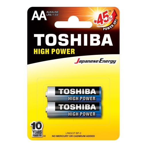 2x alkalické batérie TOSHIBA FINGERS LR6 AA