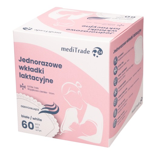 LAKTAČNÉ VLOŽKY SUPER TENKÉ 1mm VEĽMI NASÁVANÉ PREMIUM KVALITA * 60 ks