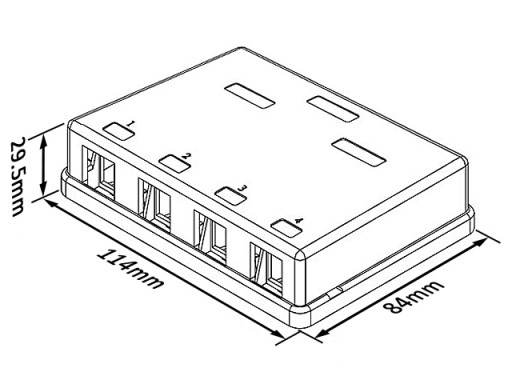 Box na povrchovú montáž 4x KEYSTONE DELOCK port