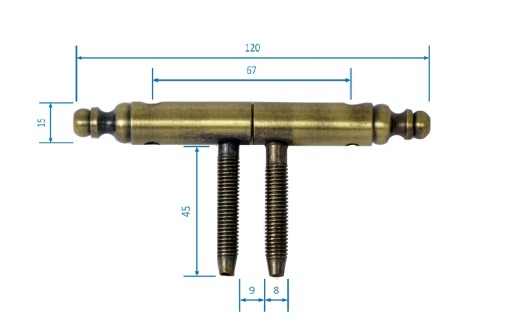 RETRO NASTAVITEĽNÝ SKRUTKOVÝ PÁN 15 mm starožitný bronz
