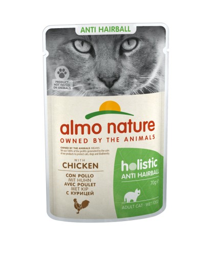 Almo Nature hairball krmivo pre mačky hovädzie 6x 70g