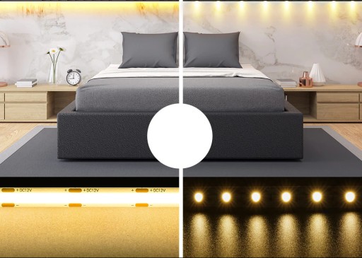 Neónový COB LED pás 12V TEPLÝ 1m Homogénny