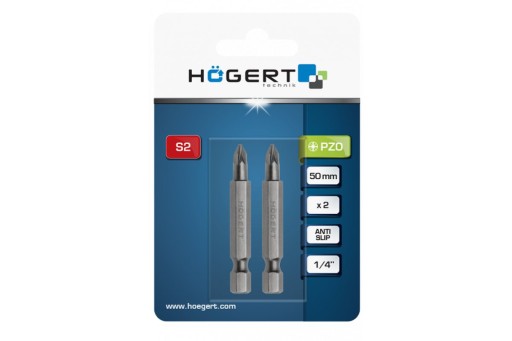 Skrutkovací bit PZ0 50MM 2KS Hogert HT1S324