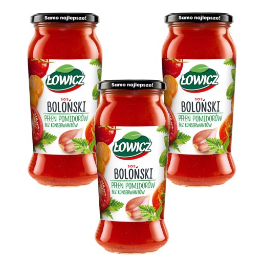 Łowicz Bolognese omáčka plná paradajok v tégliku 3 x 500g