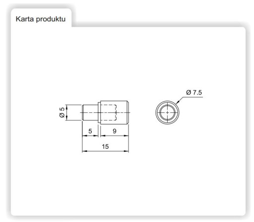 PODPORKA KOVOVÁ PODPORKA S GUMOU 100 KS 5,0X16MM KDS-082/K AMIX