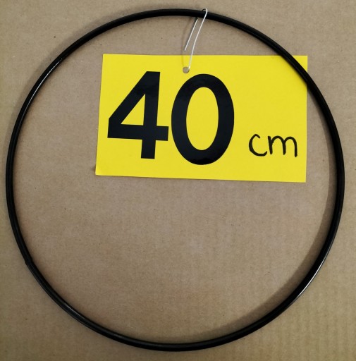 Hrubá 5 mm drôtená makramé obruč ČIERNA 40 cm