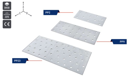 PERFOROVANÁ DOSKA PLOCHÁ SPOJKA 60x120x2mm PP7