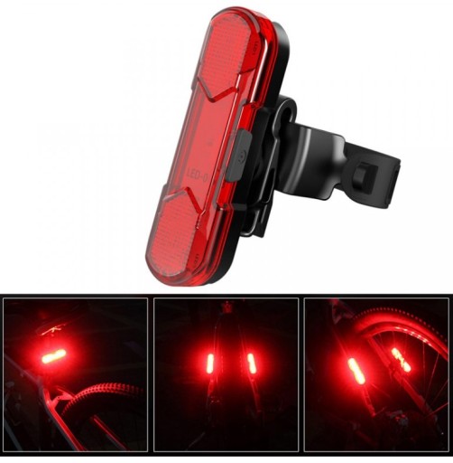 LED ZADNÁ BICYKLE LAMPA USB PRE ZADNÝ BICYKEL