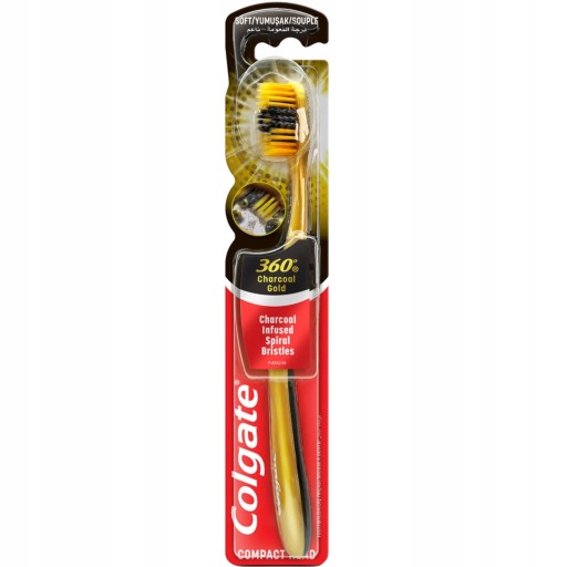 COLGATE ZUBNÁ KEFKA 360 CHARCOAL GOLD SOFT uhlíková