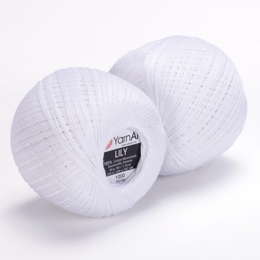 Lily YarnArt 1000 šnúra - biela 50 gr