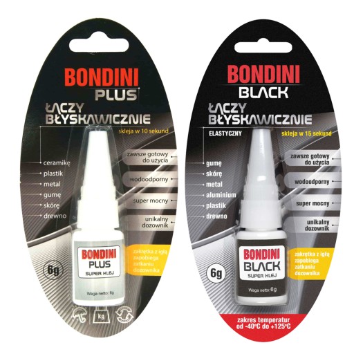 BONDINI PLUS + BONDINI ČIERNA KYANOAKRYLÁTOVÉ LEPIDLÁ