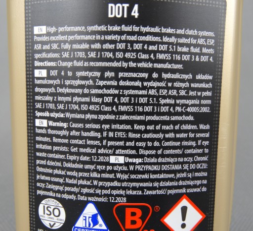 BRZDOVÁ KVAPALINA DOT4 0,5L 500ml BRZDOVÁ KVAPALINA DOT4