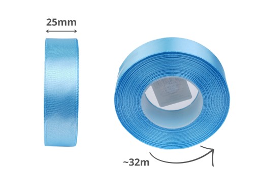 MODRÁ SATÉNOVÁ STUHA ŠÍRKA 25mm 32m