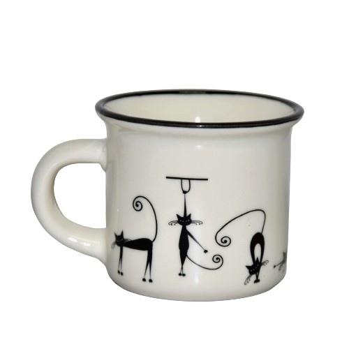 PORCELÁNOVÝ HRNČEK S MAČKAMI MAČKA 75ml