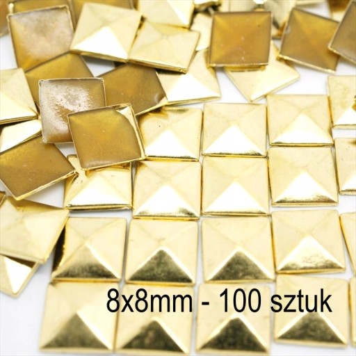 Pyramídy Thermojet Cvočky kamienky Gold 8mm 100 ks