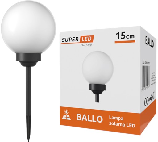 LED záhradné svietidlo SOLAR BALL WHITE 15 cm