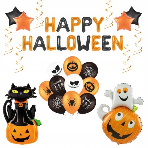 Halloweensky fóliový balón PUMPKIN and GHOST Large Pumpkin Balloons - 80cm