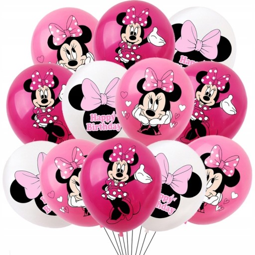 SADA BALÓNOV NARODENINY MINNIE MOUSE DISNEY DARČEK K NARODENINÁM 12 ks