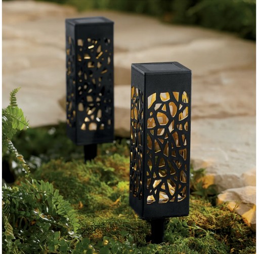 ZÁHRADNÁ SOLÁRNA LAMPA ČIERNA STÓĽOVÁ LED LAMPA 18x6x6 cm