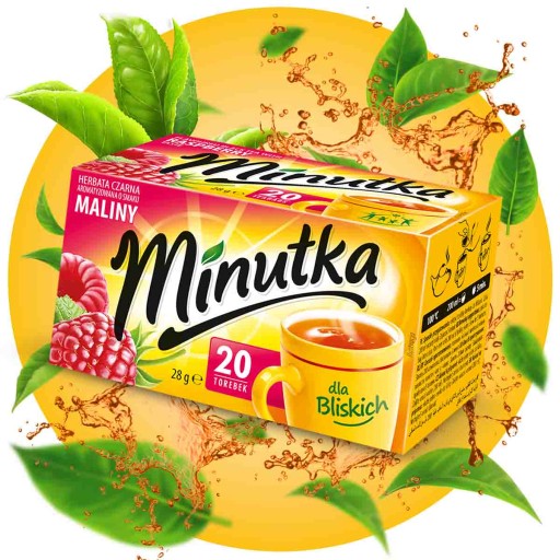 Klasický expresný čierny čaj s príchuťou maliny Čierny čaj 20T MInutka