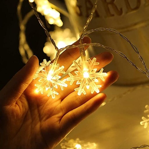 LED SVIETIDLÁ VIANOČNÁ VENČICA SNEHOVÉ VLOČKY 3M