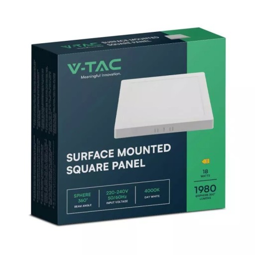 V-TAC LED panel Prisadené prémiové stropné svietidlo 18W štvorcové 220x220 VT-61018 40