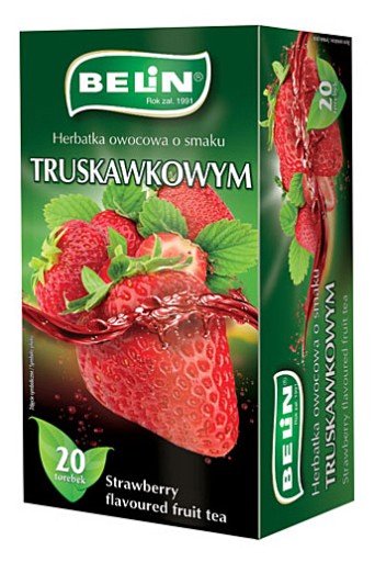JAHODOVÝ čaj 20 vrecúšok BELIN