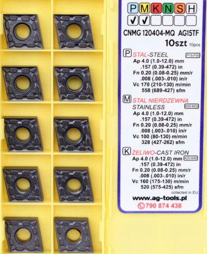 VIACLAPEĽOVÉ VLOŽKY CNMG 120404-MQ AG15TF