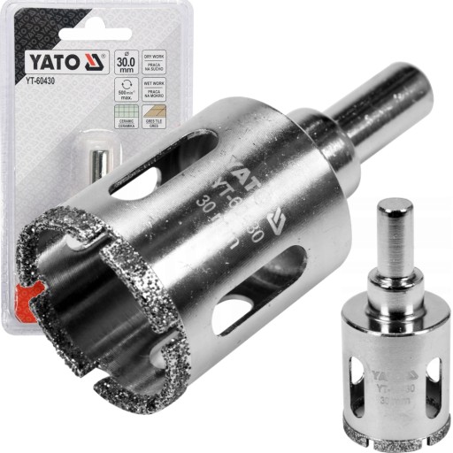 DIAMANTOVÁ VŔTAČKA YATO PRE KAMENNÉ SKLO OTVOROVACIE PILY 30 mm