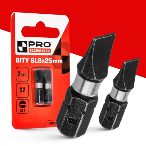 Nárazový bit SL8 Nárazové bity 25 mm | Nárazový bit pre skrutkovač 2 ks.