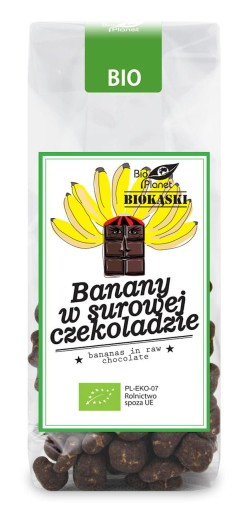 BANÁNY V RAW BIO ČOKOLÁDE 100 g - BIO PLANÉTA