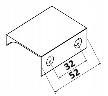 HRANOVÁ NÁBYTKOVÁ RÚČKA, MAT ČIERNA UA6 32MM L-52MM