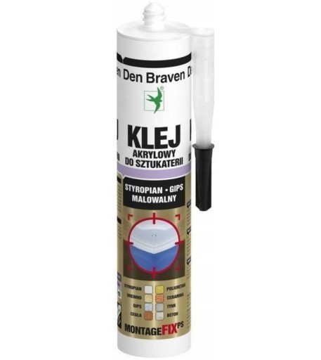 Akrylové lepidlo na štuky, polystyrénové kazety, Rosettes Den Braven 300 ml