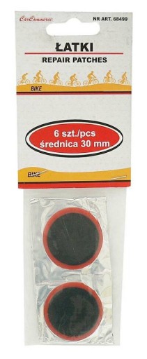 SADA NA OPRAVU PNEUMATÍK NA BICYKEL - ZÁPLATY, 6 KS