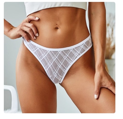 SEXY BIELE JEMNÉ ZMYSLNÉ DÁMSKE XL TANGÁ