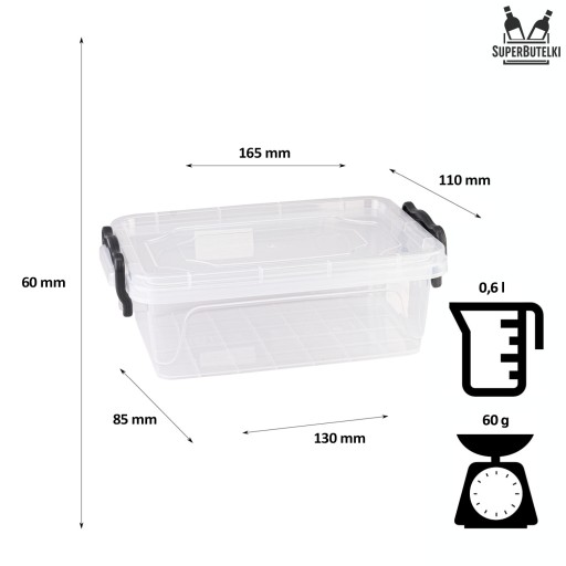 600 ml nádoba na mrazenie potravín organizér 0,6