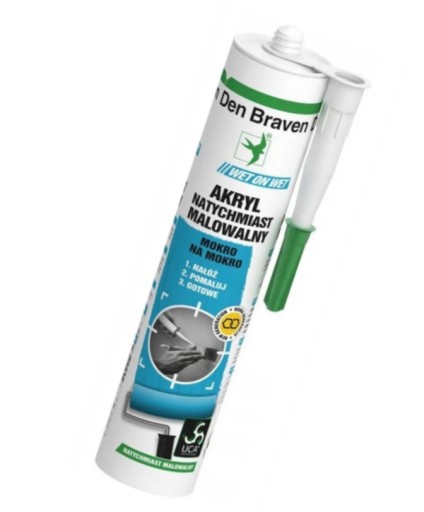 Den Braven Acrylic okamžite natierateľný mokrým bielym mokrým na mokro 300 ml
