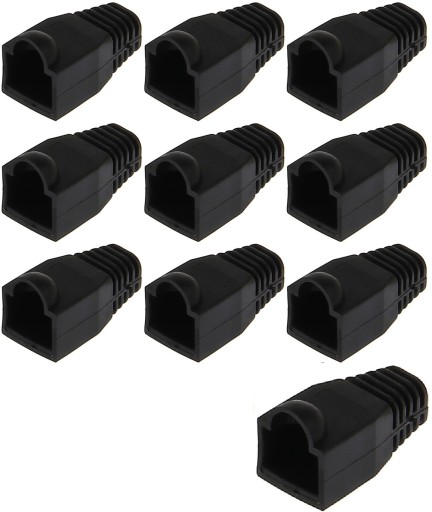 Gumový kryt pre zástrčku RJ45, 10 kusov, čierny