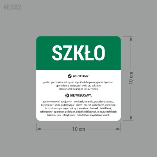 Nálepka na košík - Sklo 10x10