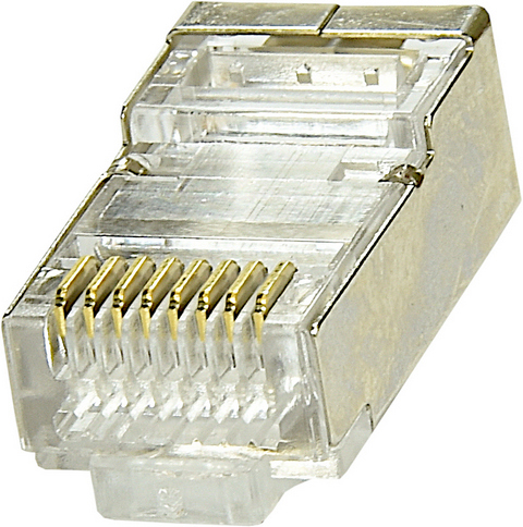 ZÁSTRČKY RJ45 CAT.5E PRECHODENÉ tienené STP FTP PRECHODE ZLATENÉ 10ks