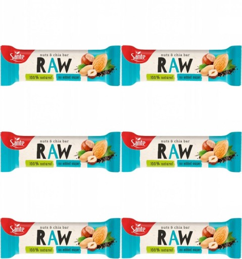 RAW Ovocná tyčinka Orech & Chia 35g x6