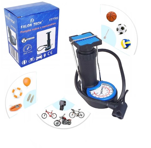 NOŽNÁ AUTOPUMPA NA BICYKEL S TLAKOMEROM