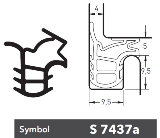 S-7437a tesnenie pre Porta, Wikęd, Gerda oceľ 1m DARK BROWN univerzálne