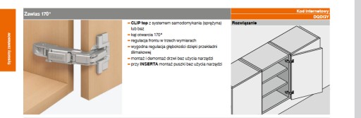 BLUM 71T6550 Clip-T 170° nábytkový pánt