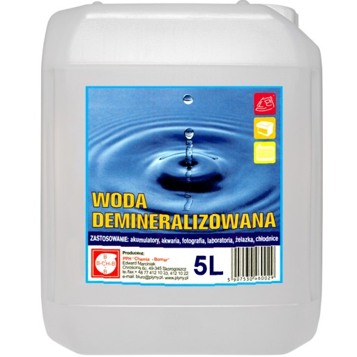 DEMINERALIZOVANÁ DESTILOVANÁ VODA 5L ULTRA ČISTÁ